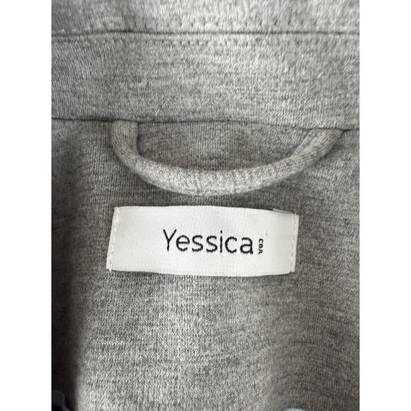 Yessica Size 8 Stretch Career Single Button Blazer Jacket Gray Notched Lined - Picture 6 of 9